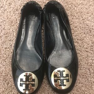 Tory Burch black patent leather flats size 3C